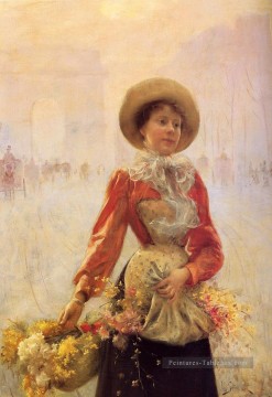 Fleur Girl femmes Julius LeBlanc Stewart Peinture à l'huile